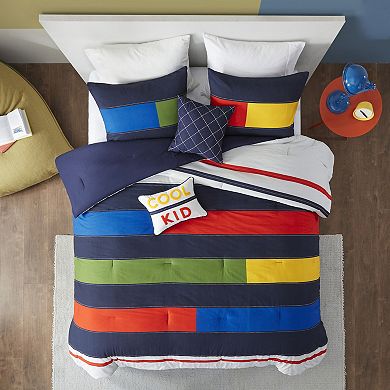 Intelligent Design Emmett Stripe Printed Comforter Set