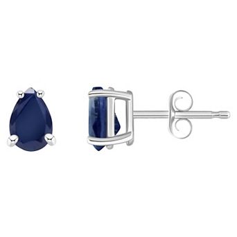 Celebration Gems 14k Gold Pear Shaped Sapphire Stud Earrings