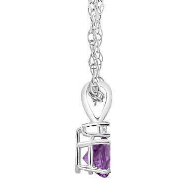 Celebration Gems 14k Gold Amethyst & Diamond Accent Pendant Necklace