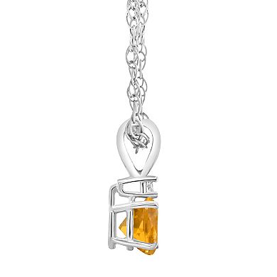 Celebration Gems 14k Gold Citrine & Diamond Accent Pendant Necklace