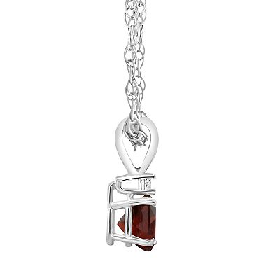 Celebration Gems 14k Gold Garnet & Diamond Accent Pendant Necklace