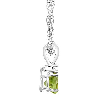 Celebration Gems 14k Gold Peridot & Diamond Accent Pendant Necklace