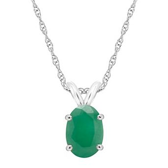 Celebration Gems 14k Gold Oval Emerald Pendant Necklace