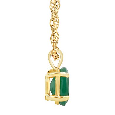 Celebration Gems 14k Gold Oval Emerald Pendant Necklace