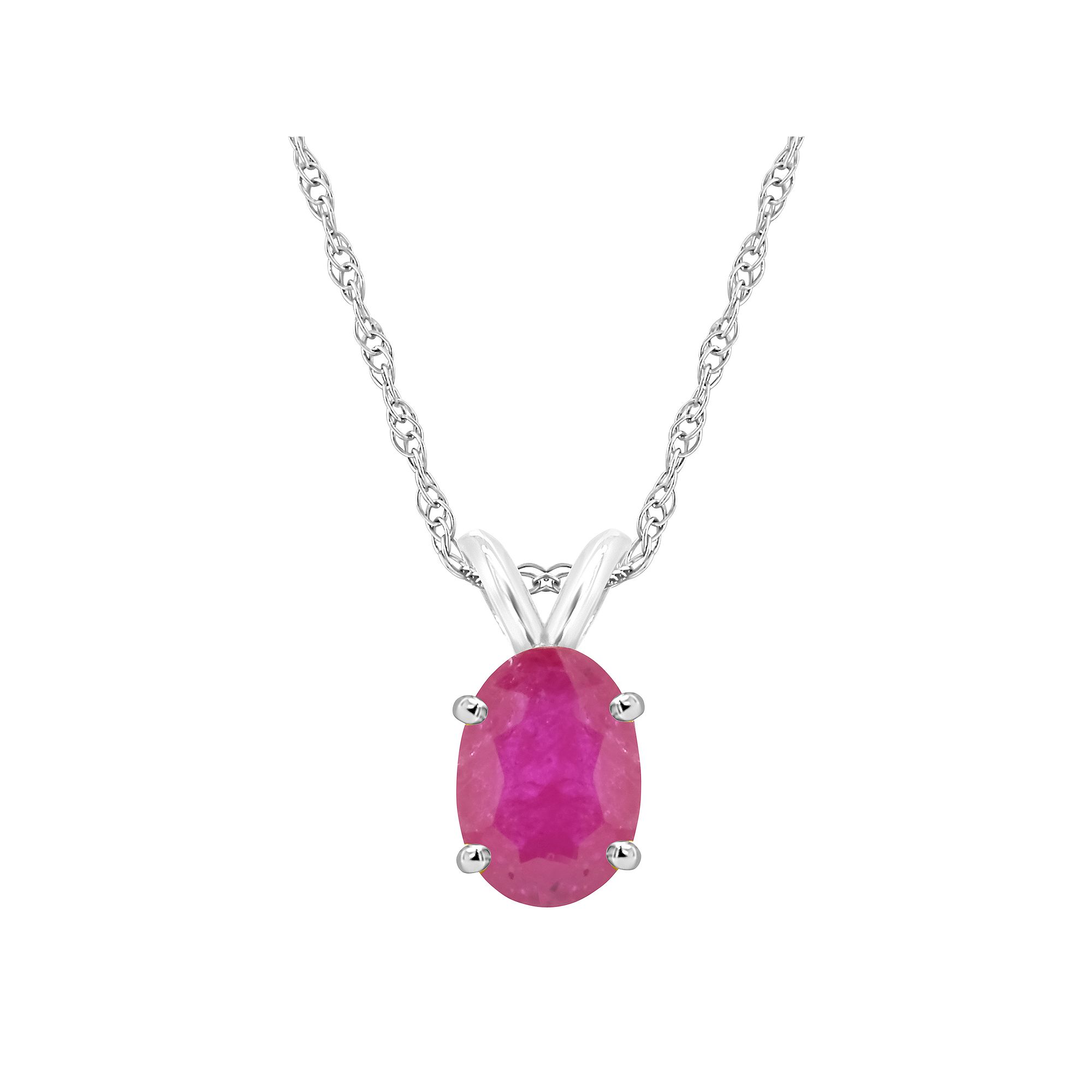 Celebration Gems 14k Gold Oval Ruby Pendant Necklace, Womens, Size: 18,