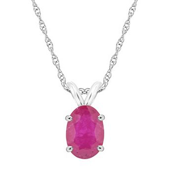 Celebration Gems 14k Gold Oval Ruby Pendant Necklace