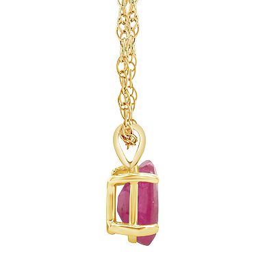 Celebration Gems 14k Gold Oval Ruby Pendant Necklace