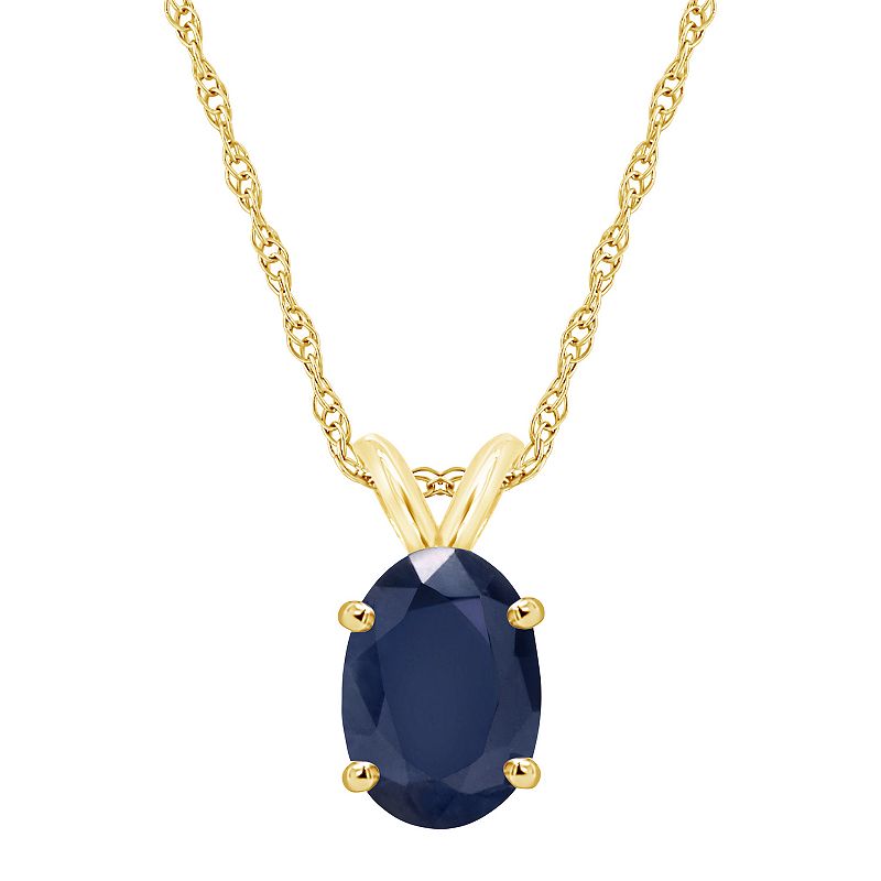 Celebration Gems 14k Gold Oval Sapphire Pendant Necklace, Womens, Size: 1