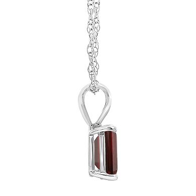 Celebration Gems 14k Gold Emerald Cut Garnet Pendant Necklace