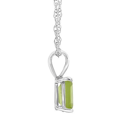 Celebration Gems 14k Gold Emerald Cut Peridot Pendant Necklace