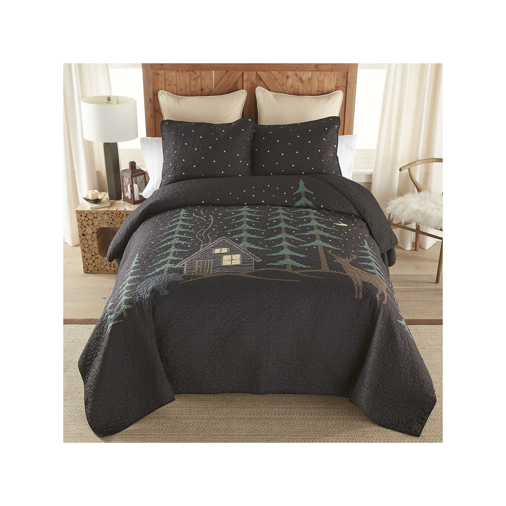 Donna Sharp Evening Lodge Quilt Set with Shams, Multi