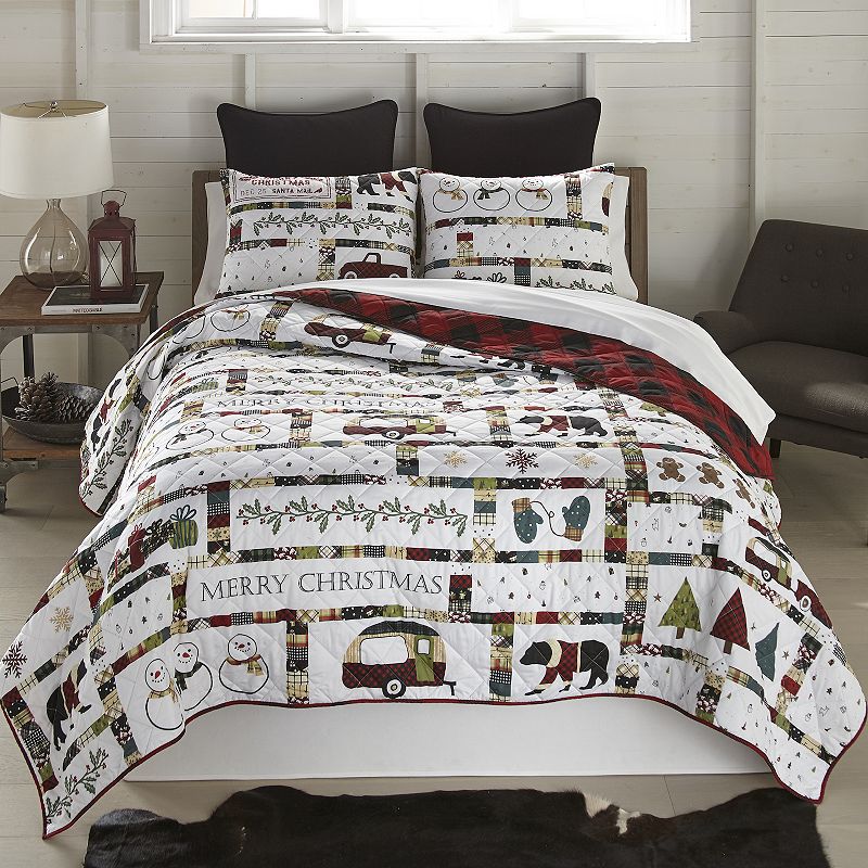 Donna Sharp Merry Vacation Quilt Set with Shams, Multicolor, Twin