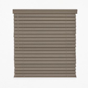 Custom Cut To Order Cordless 2.5" Faux Wood Blinds - 48" Length