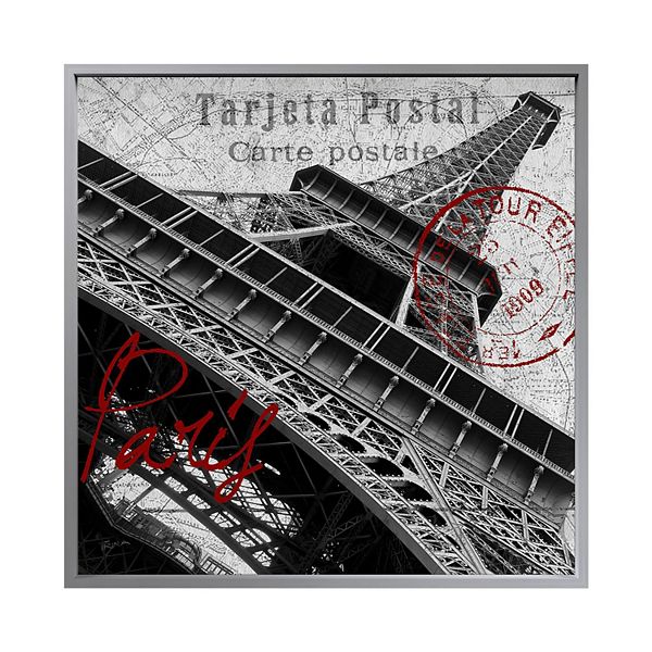 Ptm Images Paris Carte Postale Framed Wall Art