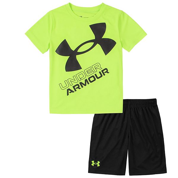 Baby Boy Under Armour Slanted Logo Tee & Shorts Set