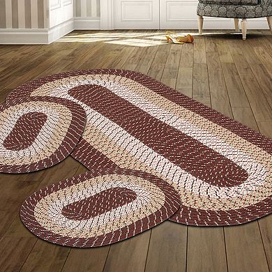 Better Trends Country Braid Striped 3-piece Indoor Outdoor Rug Set