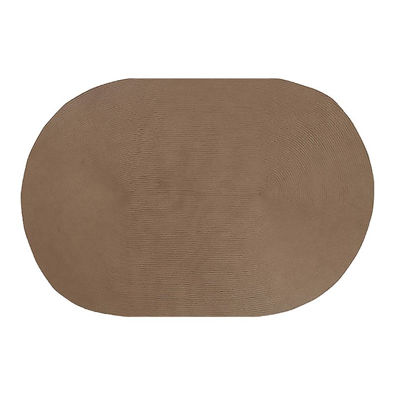 Better Trends Country Braid Solid Oval Rug, Brown, 8X11FT OVL