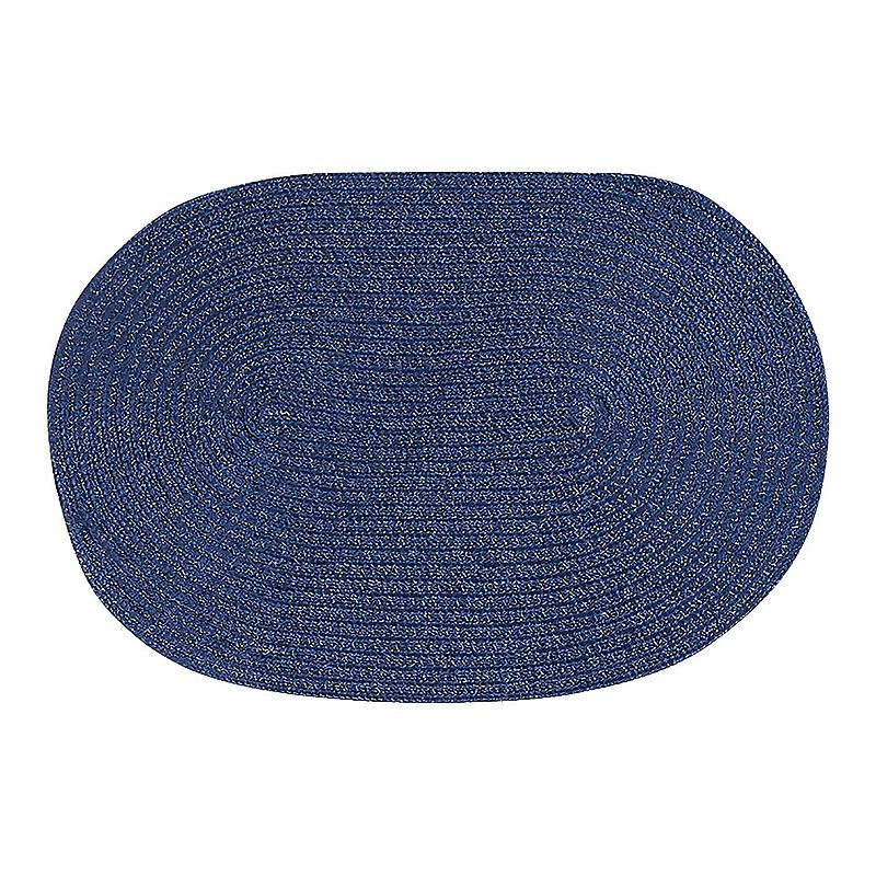 17724388 Better Trends Country Braid Solid Oval Rug, Blue,  sku 17724388
