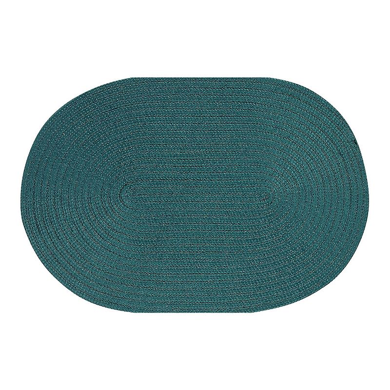 Better Trends Country Braid Solid Oval Rug, Green, 5X8FT OVAL