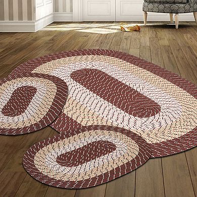 Better Trends Country Braid 3-piece Striped Rug Set