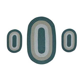 Better Trends Country Braid 3 pc Striped Rug Set