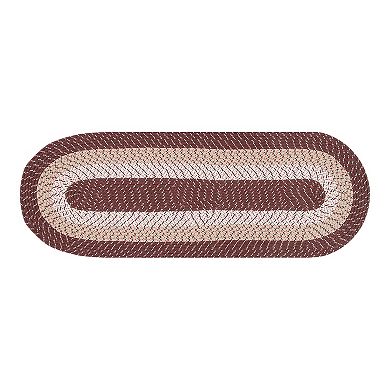 Better Trends Country Braid Striped Oval Rug