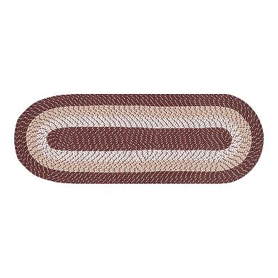Better Trends Country Braid Striped Oval Rug