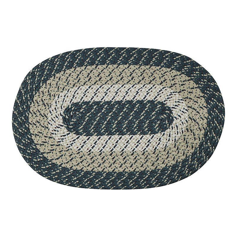 Better Trends Country Braid Striped Rug, Green, 8FT OCT
