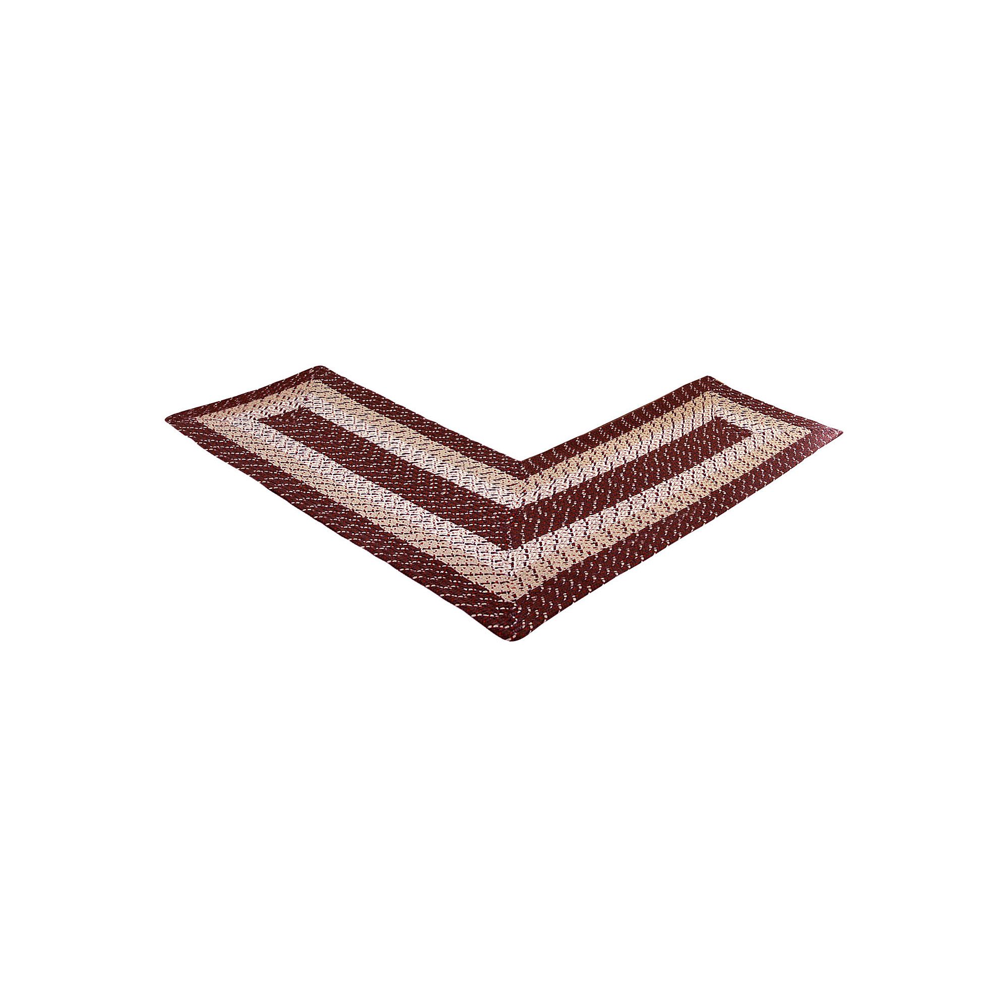 Better Trends Country Braid Striped L-Shape Rug, Red Stripe