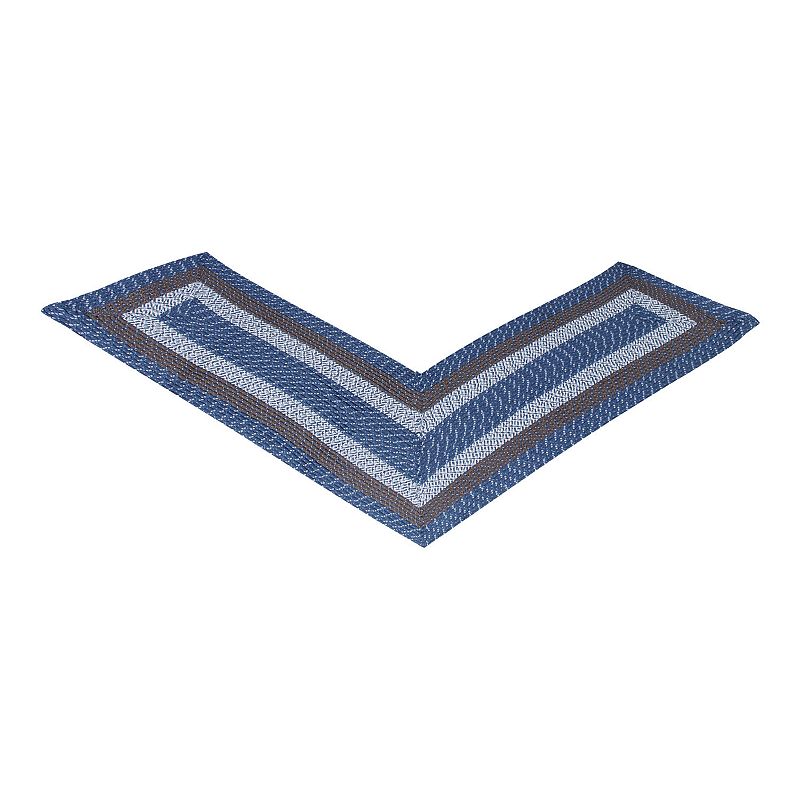 Better Trends Country Braid Striped L-Shape Rug, Blue, 2X4 Ft