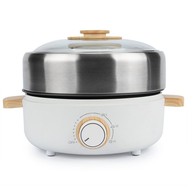 Aroma 5 Qt. Stainless Steel Shabu Shabu Hot Pot with Lid