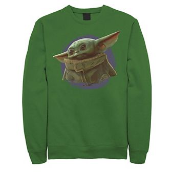 Men's Star Wars The Mandalorian The Child Purple Smoke Graphic Fleece