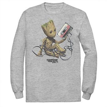Men's Marvel Guardians Of The Galaxy Vol. 2 Groot Tape Portrait Long Sleeve Graphic Tee
