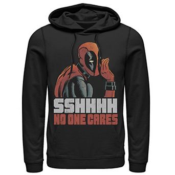 Men's Marvel Deadpool SSHHHH No One Cares Whisper Graphic Hoodie