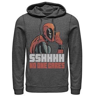 Men's Marvel Deadpool SSHHHH No One Cares Whisper Graphic Hoodie