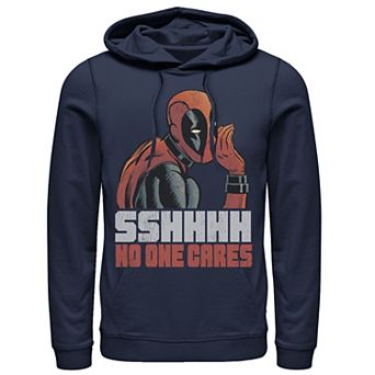 Men's Marvel Deadpool SSHHHH No One Cares Whisper Graphic Hoodie