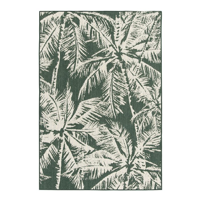 Sonoma Goods For Life Indoor Outdoor Palm Area Rug, Green, 6.5X9.5 Ft