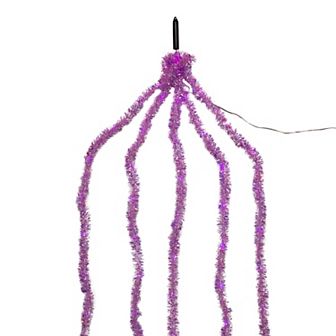 Kurt Adler Purple Iridescent Tinsel Cascade LED Christmas Garland