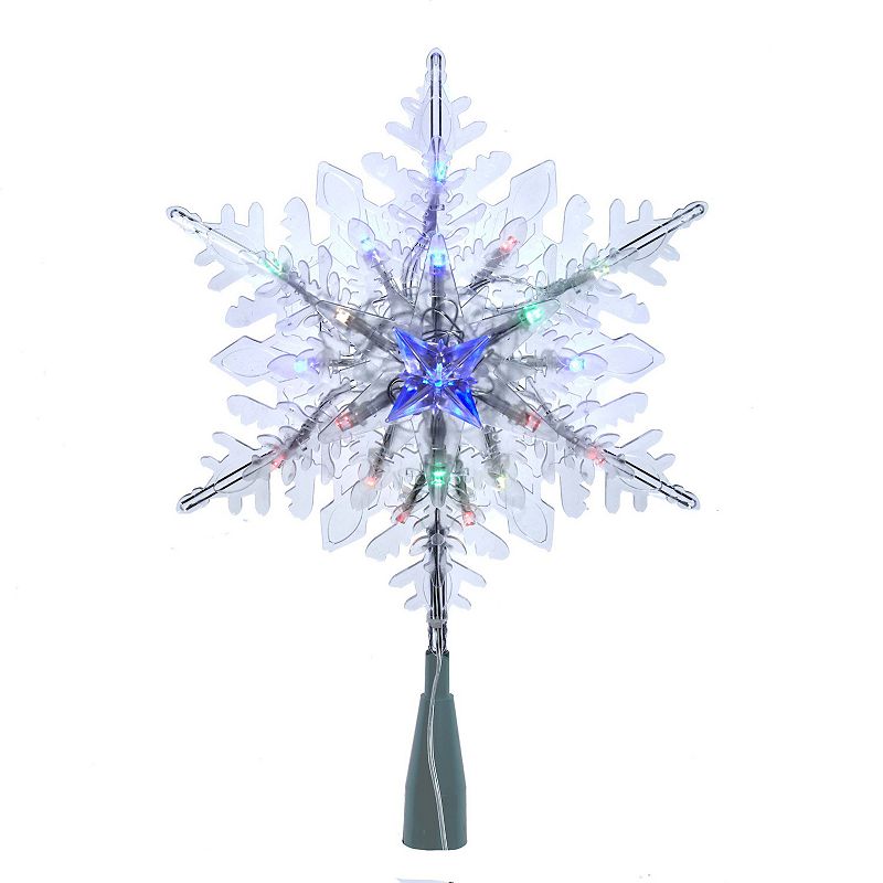 Kurt Adler 20-Light Clear Snowflake Color Changing LED Christmas Tree Toppe