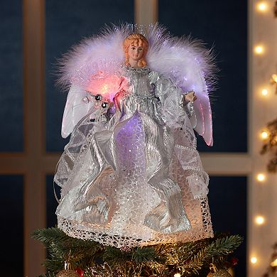 Kurt Adler Fiber Optic LED Angel Christmas Tree Topper