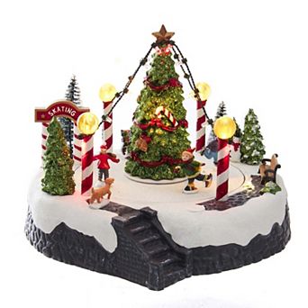 Kurt Adler Musical LED Ice Rink Christmas Table Decor