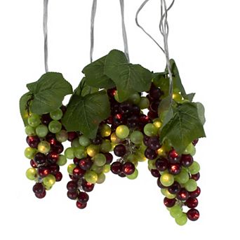 Kurt Adler 100-Light Green Burgundy LED Grape String Lights