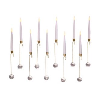 Kurt Adler LED Candle Christmas Ornament 10 pc Set