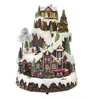 Kurt Adler Musical LED Village Mountain Christmas Table Decor