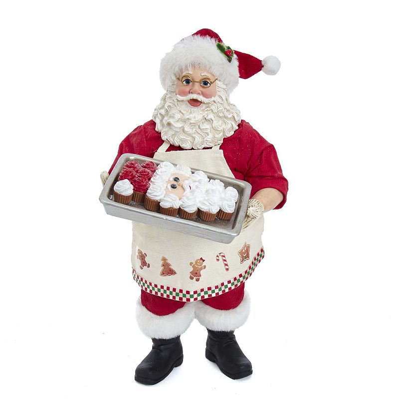 Kurt Adler Santa Cupcakes Christmas Table Decor, Multicolor