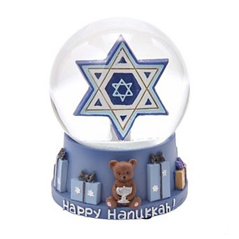 Kurt Adler Musical Hanukkah Star of David Water Snow Globe