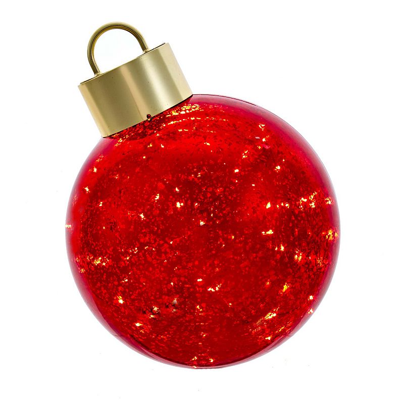 Kurt Adler LED Red Ball Ornament Christmas Table Decor, Multicolor