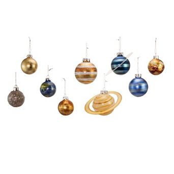 Kurt Adler Noble Gems Planet Solar System Christmas Ornament 9 pc Set