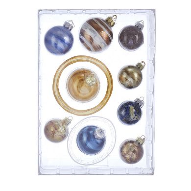 Kurt Adler Noble Gems Planet Solar System Christmas Ornament 9-piece Set