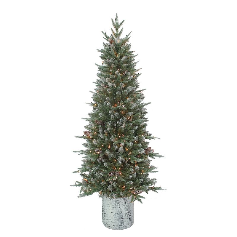Kurt Adler 5-ft. Pre-Lit Bristle Pine Artificial Christmas Tree, Green